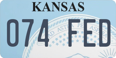 KS license plate 074FED