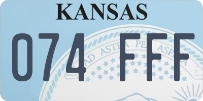 KS license plate 074FFF