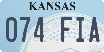 KS license plate 074FIA