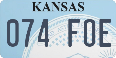 KS license plate 074FOE