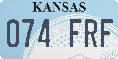 KS license plate 074FRF