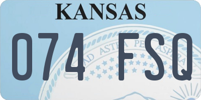 KS license plate 074FSQ