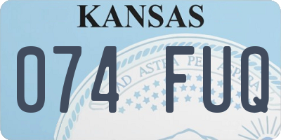 KS license plate 074FUQ