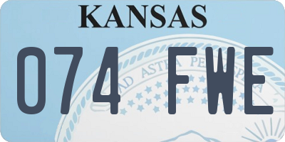 KS license plate 074FWE