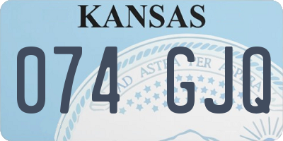 KS license plate 074GJQ