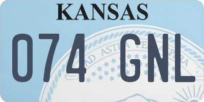 KS license plate 074GNL