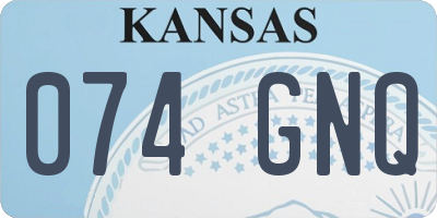 KS license plate 074GNQ