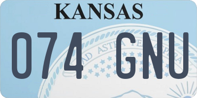 KS license plate 074GNU