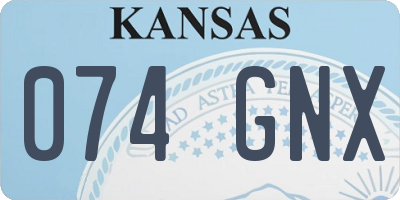 KS license plate 074GNX