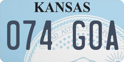 KS license plate 074GOA