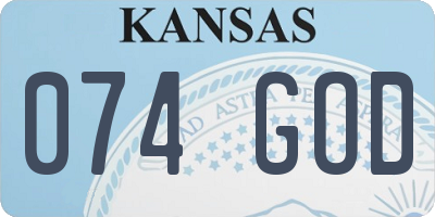 KS license plate 074GOD