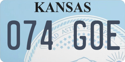 KS license plate 074GOE