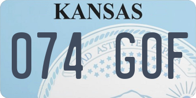 KS license plate 074GOF