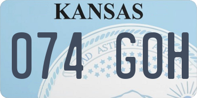 KS license plate 074GOH