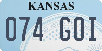 KS license plate 074GOI