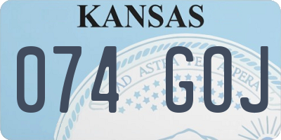 KS license plate 074GOJ