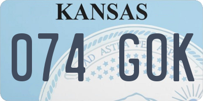 KS license plate 074GOK