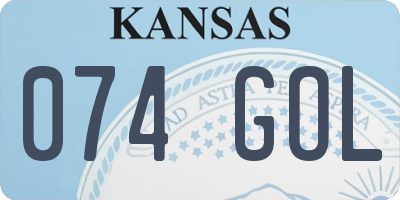 KS license plate 074GOL