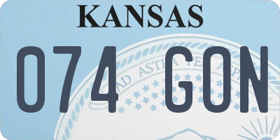 KS license plate 074GON