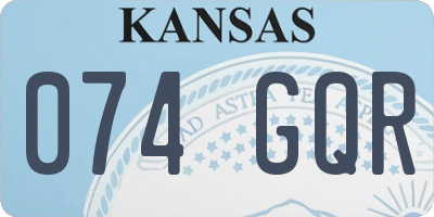 KS license plate 074GQR