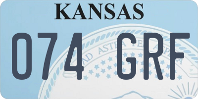 KS license plate 074GRF
