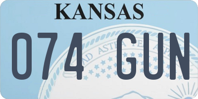 KS license plate 074GUN