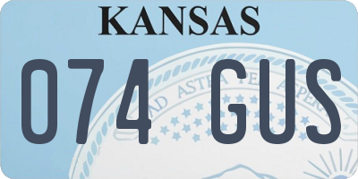 KS license plate 074GUS