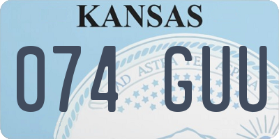 KS license plate 074GUU