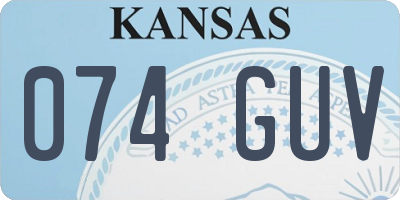 KS license plate 074GUV