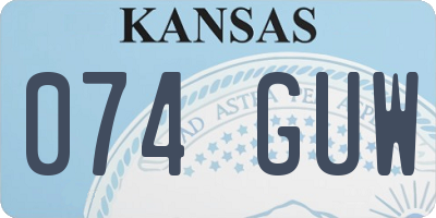 KS license plate 074GUW