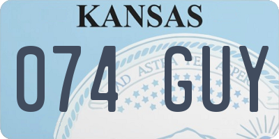 KS license plate 074GUY