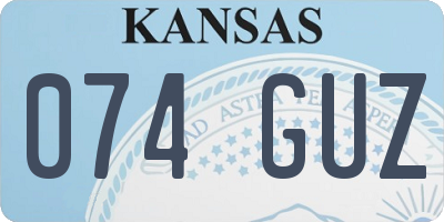 KS license plate 074GUZ