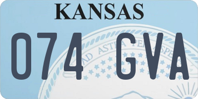 KS license plate 074GVA