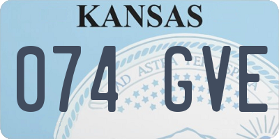 KS license plate 074GVE