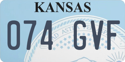 KS license plate 074GVF