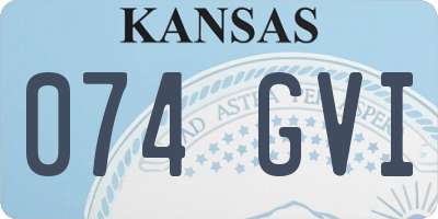 KS license plate 074GVI