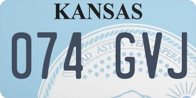 KS license plate 074GVJ