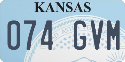 KS license plate 074GVM