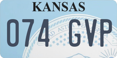 KS license plate 074GVP