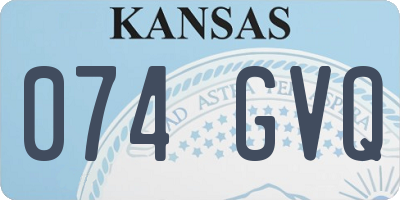 KS license plate 074GVQ
