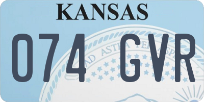 KS license plate 074GVR