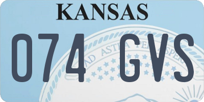 KS license plate 074GVS