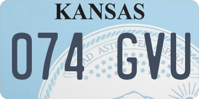 KS license plate 074GVU