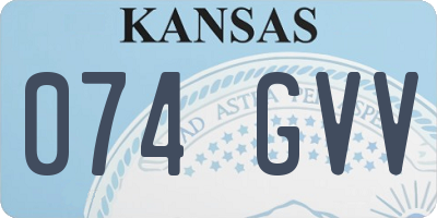 KS license plate 074GVV