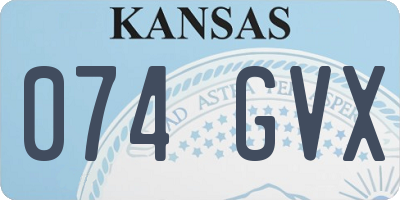KS license plate 074GVX