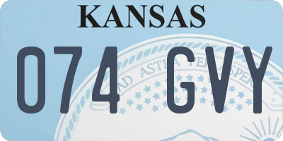 KS license plate 074GVY