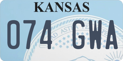 KS license plate 074GWA