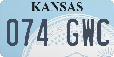 KS license plate 074GWC
