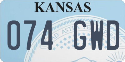 KS license plate 074GWD