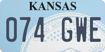 KS license plate 074GWE